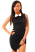 Black Contrasting Collared Bodycon Dress